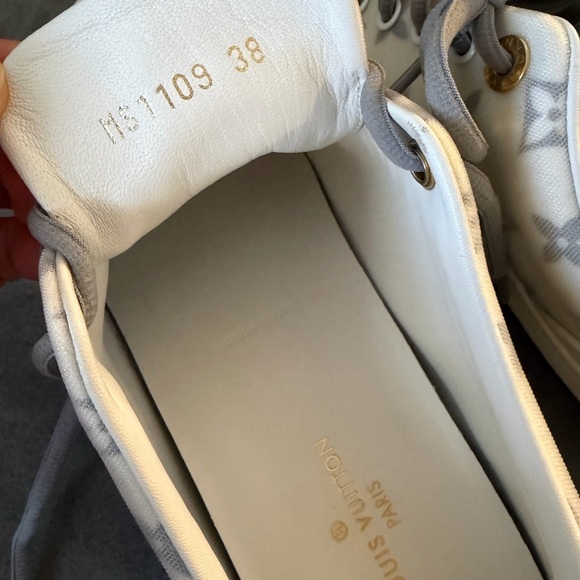 Louis Vuitton Cream and Gray Monogram Sneakers - Picture 5 of 14